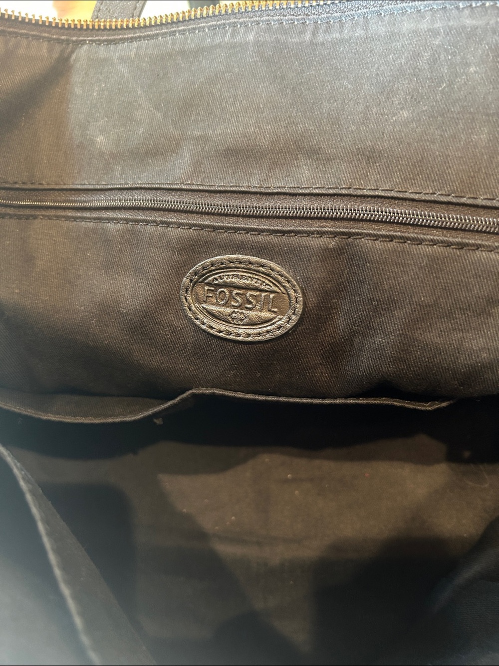 Fossil Black and White Pebbled Leather Tote Bag - Picture 3 of 7